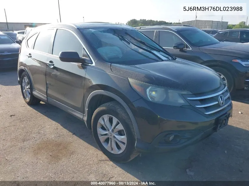 2013 Honda Cr-V Ex-L VIN: 5J6RM3H76DL023988 Lot: 40077960