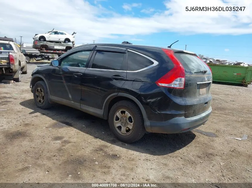 2013 Honda Cr-V Lx VIN: 5J6RM3H36DL035247 Lot: 40091708