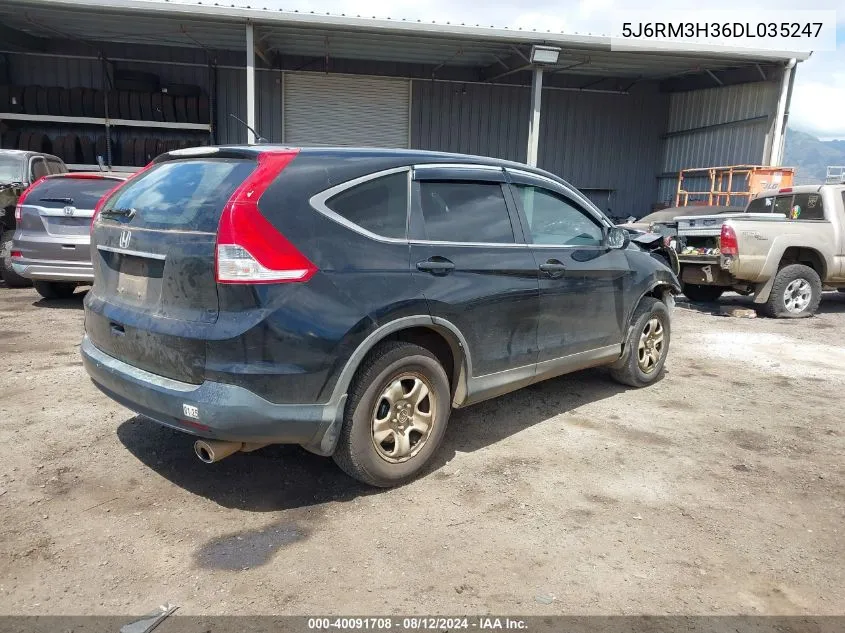 2013 Honda Cr-V Lx VIN: 5J6RM3H36DL035247 Lot: 40091708