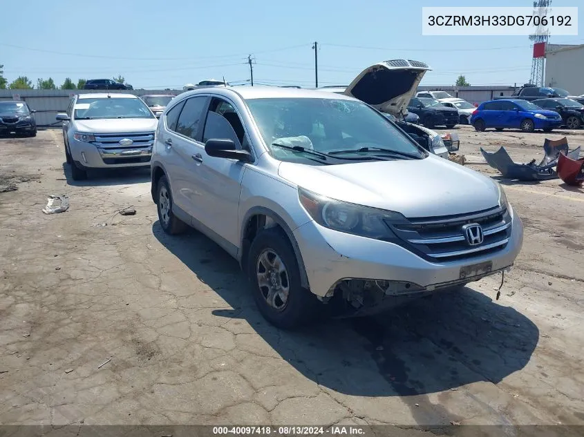 2013 Honda Cr-V Lx VIN: 3CZRM3H33DG706192 Lot: 40097418