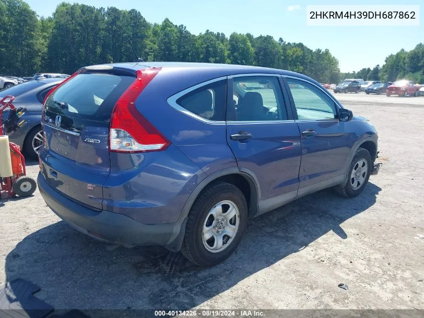 2013 Honda Cr-V Lx VIN: 2HKRM4H39DH687862 Lot: 40134226