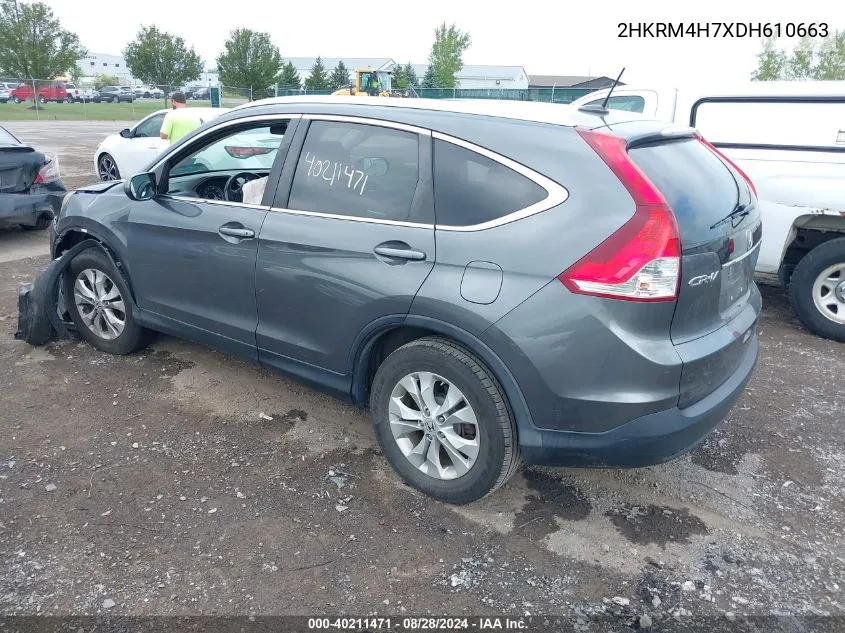 2013 Honda Cr-V Ex-L VIN: 2HKRM4H7XDH610663 Lot: 40211471