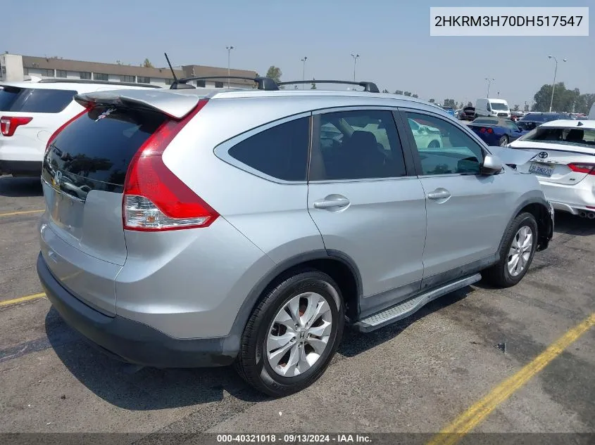 2013 Honda Cr-V Ex-L VIN: 2HKRM3H70DH517547 Lot: 40321018