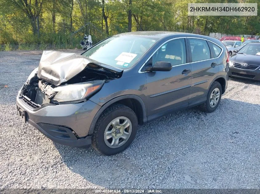 2013 Honda Cr-V Lx VIN: 2HKRM4H34DH662920 Lot: 40341634