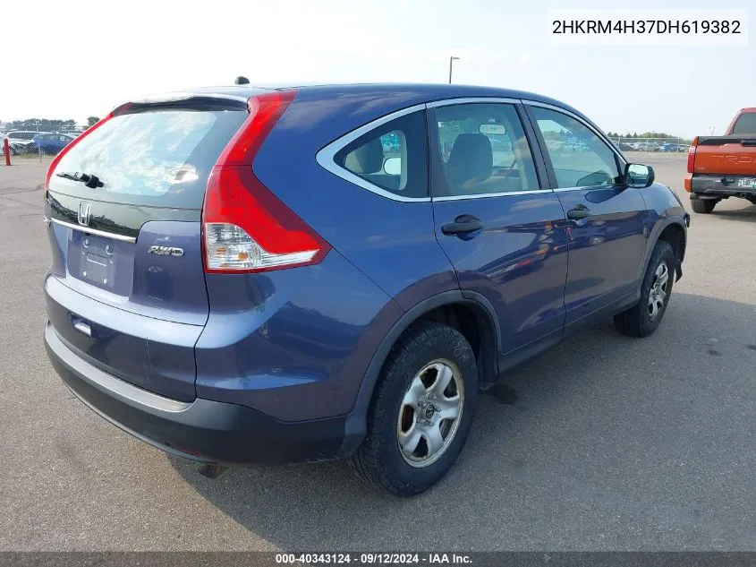 2013 Honda Cr-V Lx VIN: 2HKRM4H37DH619382 Lot: 40343124