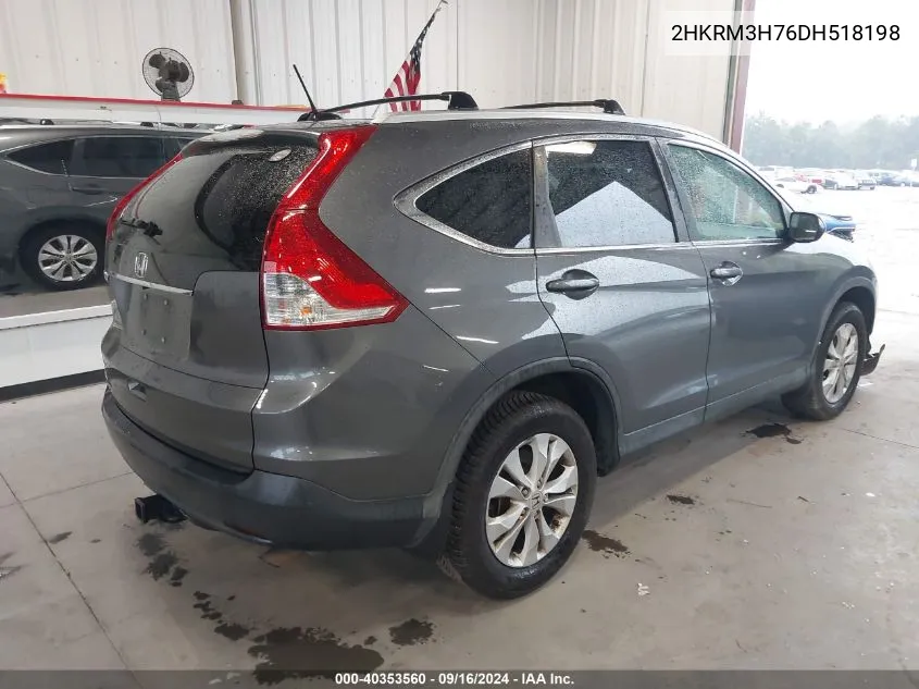 2013 Honda Cr-V Exl VIN: 2HKRM3H76DH518198 Lot: 40353560