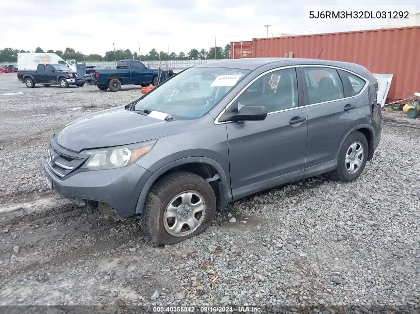 2013 Honda Cr-V Lx VIN: 5J6RM3H32DL031292 Lot: 40355842