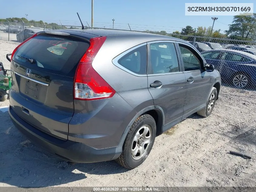 2013 Honda Cr-V Lx VIN: 3CZRM3H33DG701669 Lot: 40382620