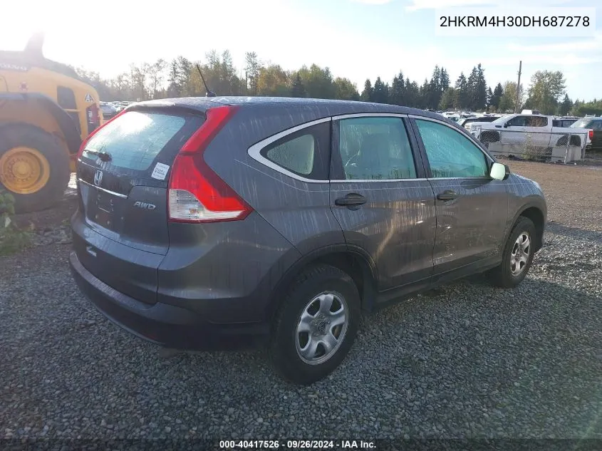 2013 Honda Cr-V Lx VIN: 2HKRM4H30DH687278 Lot: 40417526