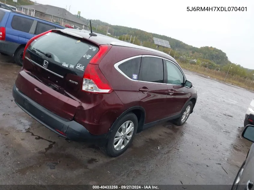 2013 Honda Cr-V Ex-L VIN: 5J6RM4H7XDL070401 Lot: 40433258