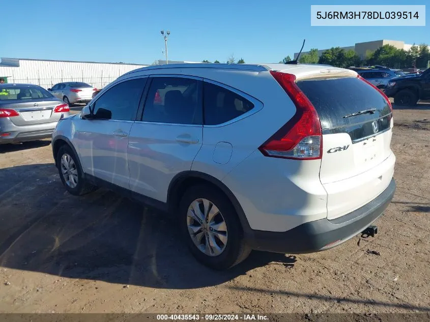 2013 Honda Cr-V Ex-L VIN: 5J6RM3H78DL039514 Lot: 40435543