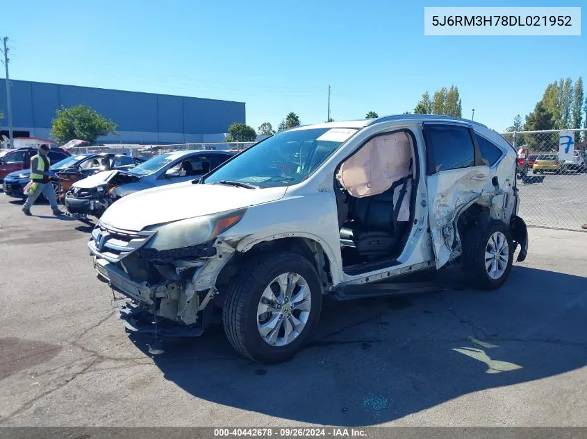 2013 Honda Cr-V Ex-L VIN: 5J6RM3H78DL021952 Lot: 40442678