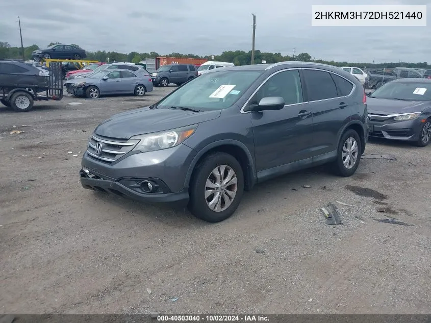 2013 Honda Cr-V Ex-L VIN: 2HKRM3H72DH521440 Lot: 40503040