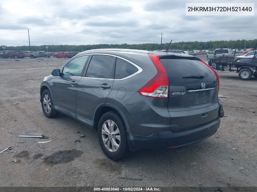 2013 Honda Cr-V Ex-L VIN: 2HKRM3H72DH521440 Lot: 40503040