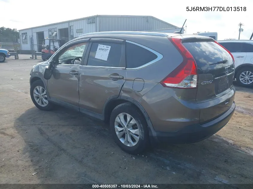 2013 Honda Cr-V Ex-L VIN: 5J6RM3H77DL013518 Lot: 40505357