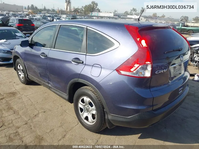 2013 Honda Cr-V Lx VIN: 5J6RM3H30DL036734 Lot: 40522633