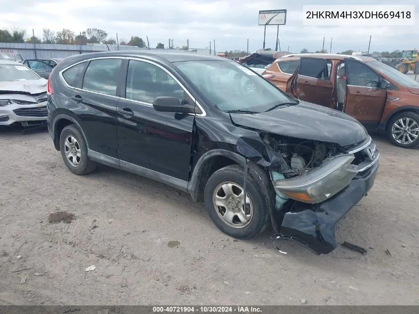 2013 Honda Cr-V Lx VIN: 2HKRM4H3XDH669418 Lot: 40721904