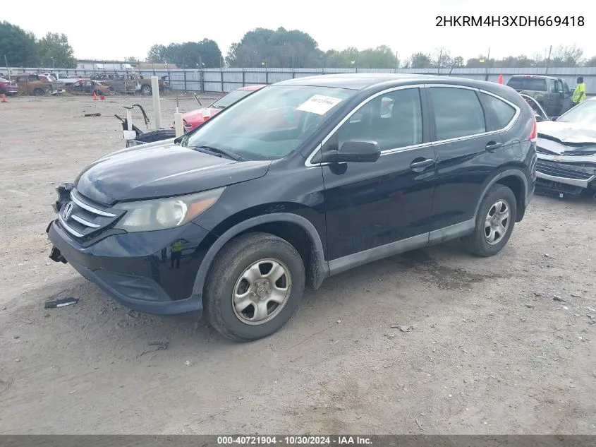 2013 Honda Cr-V Lx VIN: 2HKRM4H3XDH669418 Lot: 40721904