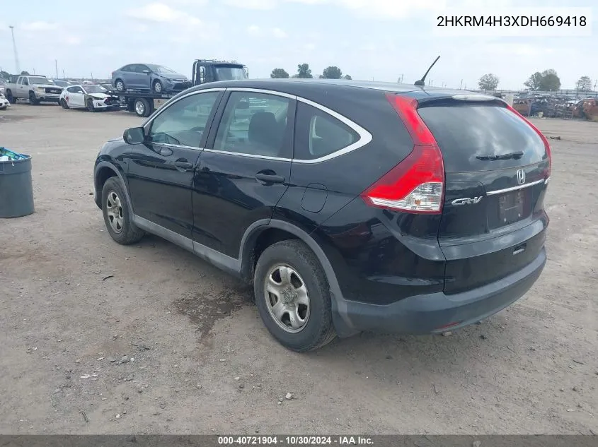 2013 Honda Cr-V Lx VIN: 2HKRM4H3XDH669418 Lot: 40721904