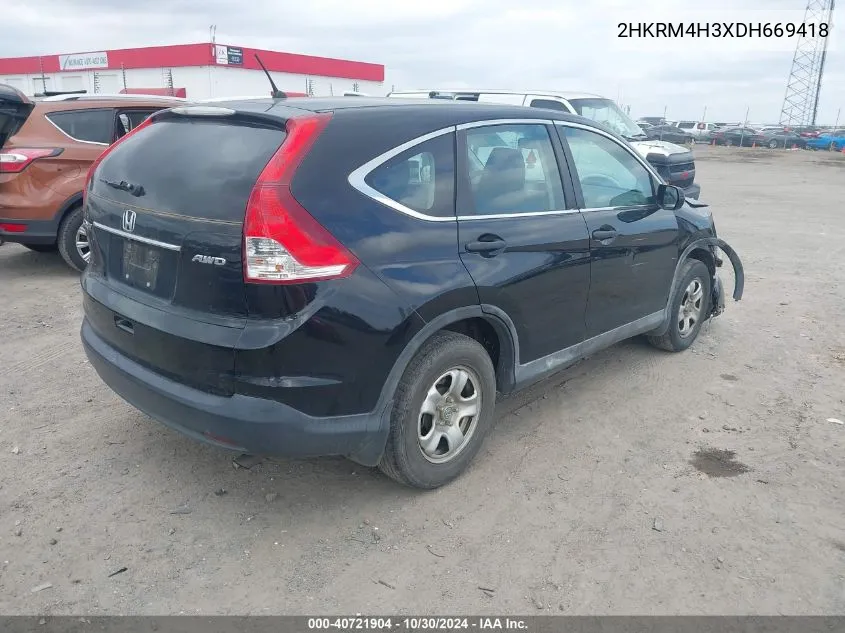 2013 Honda Cr-V Lx VIN: 2HKRM4H3XDH669418 Lot: 40721904