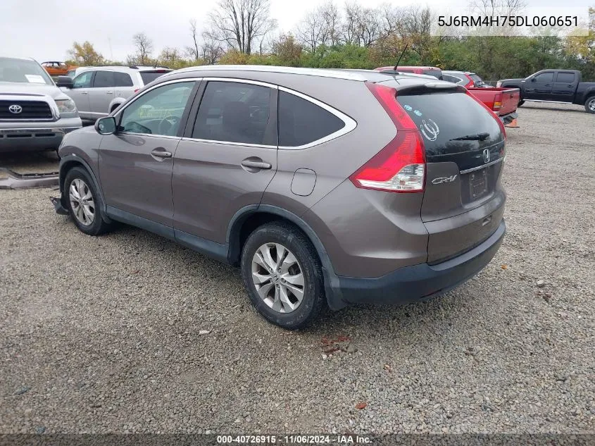 2013 Honda Cr-V Ex-L VIN: 5J6RM4H75DL060651 Lot: 40726915