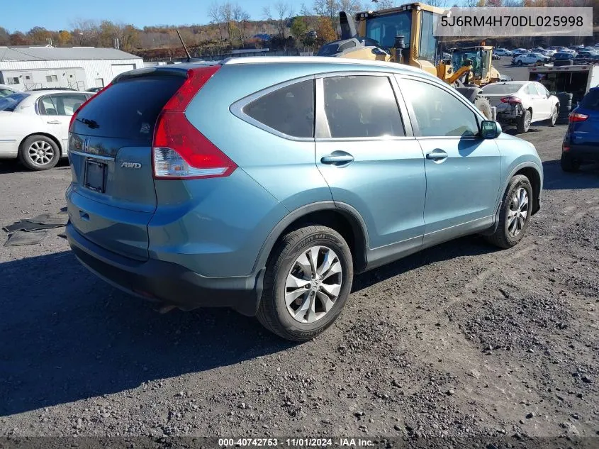 2013 Honda Cr-V Ex-L VIN: 5J6RM4H70DL025998 Lot: 40742753