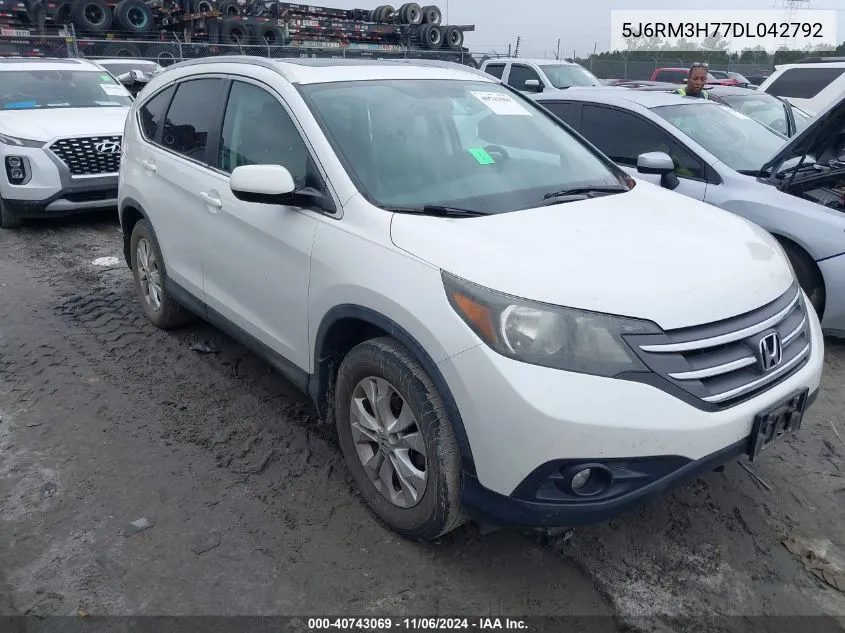 2013 Honda Cr-V Ex-L VIN: 5J6RM3H77DL042792 Lot: 40743069