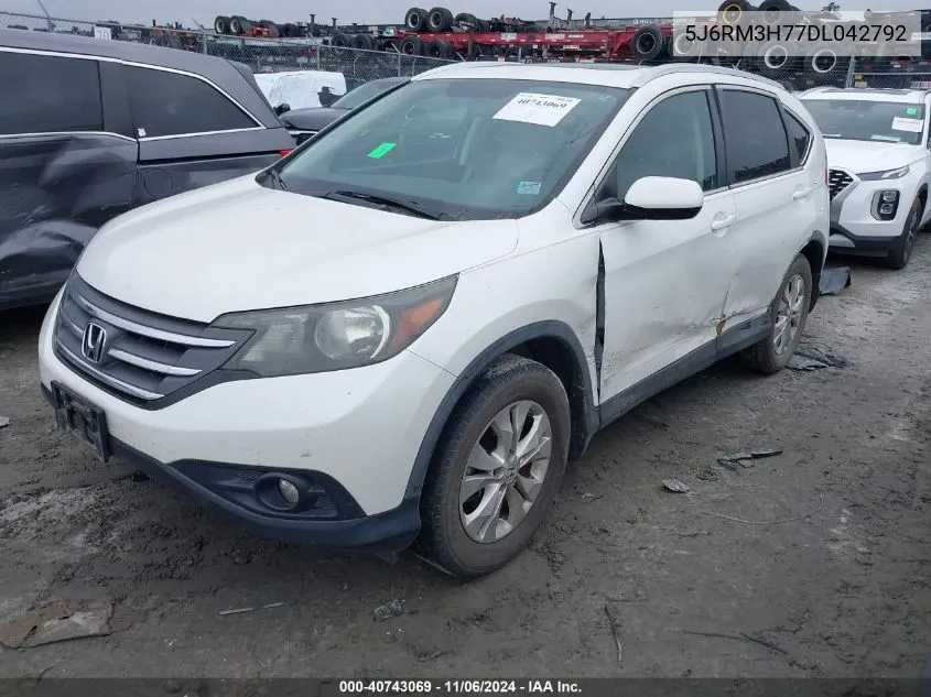 2013 Honda Cr-V Ex-L VIN: 5J6RM3H77DL042792 Lot: 40743069