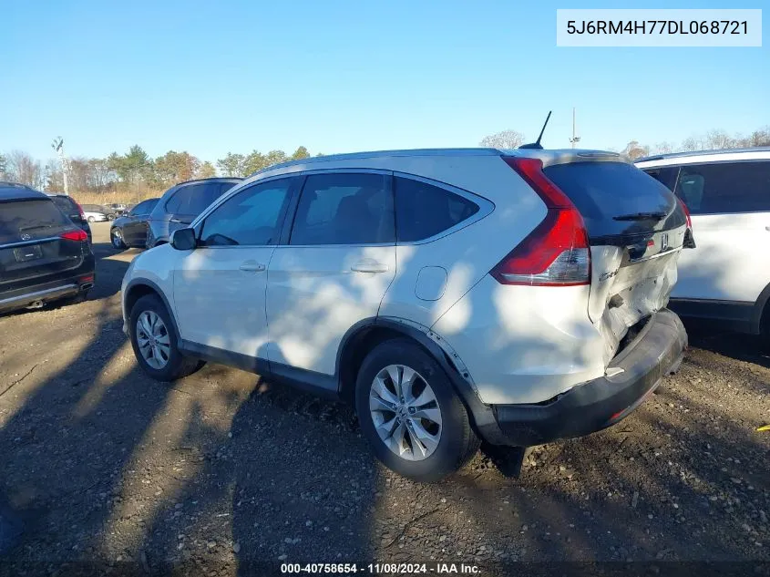 2013 Honda Cr-V Ex-L VIN: 5J6RM4H77DL068721 Lot: 40758654