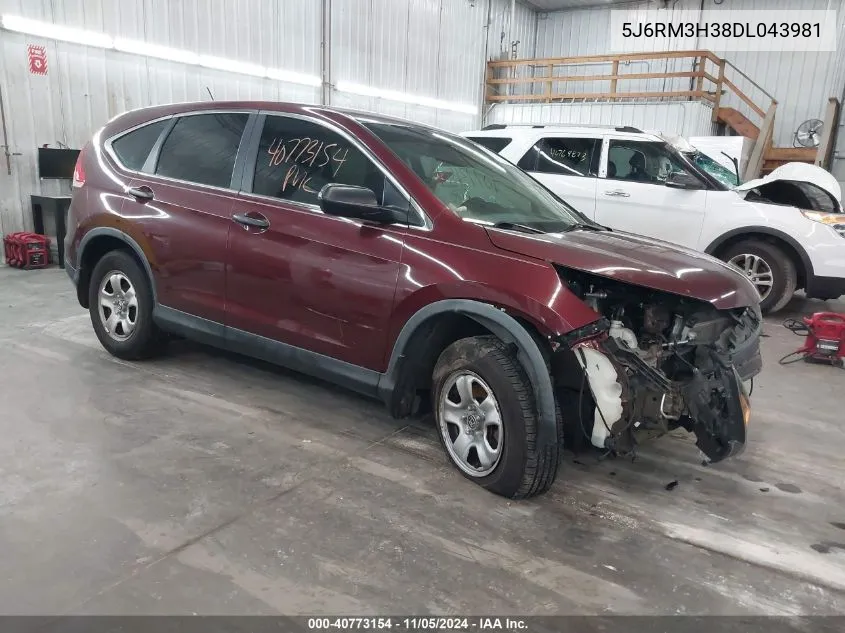 2013 Honda Cr-V Lx VIN: 5J6RM3H38DL043981 Lot: 40773154