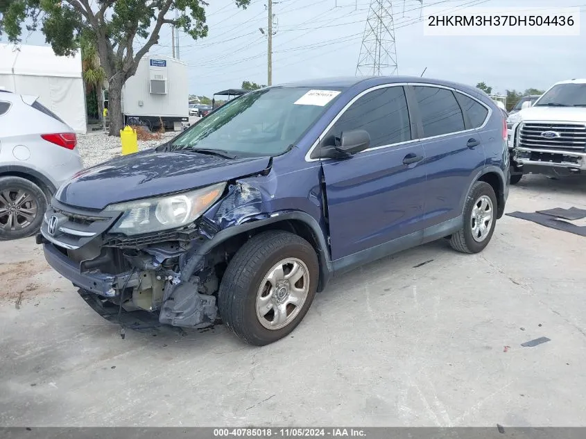 2013 Honda Cr-V Lx VIN: 2HKRM3H37DH504436 Lot: 40785018