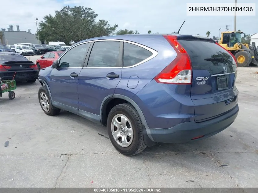 2013 Honda Cr-V Lx VIN: 2HKRM3H37DH504436 Lot: 40785018