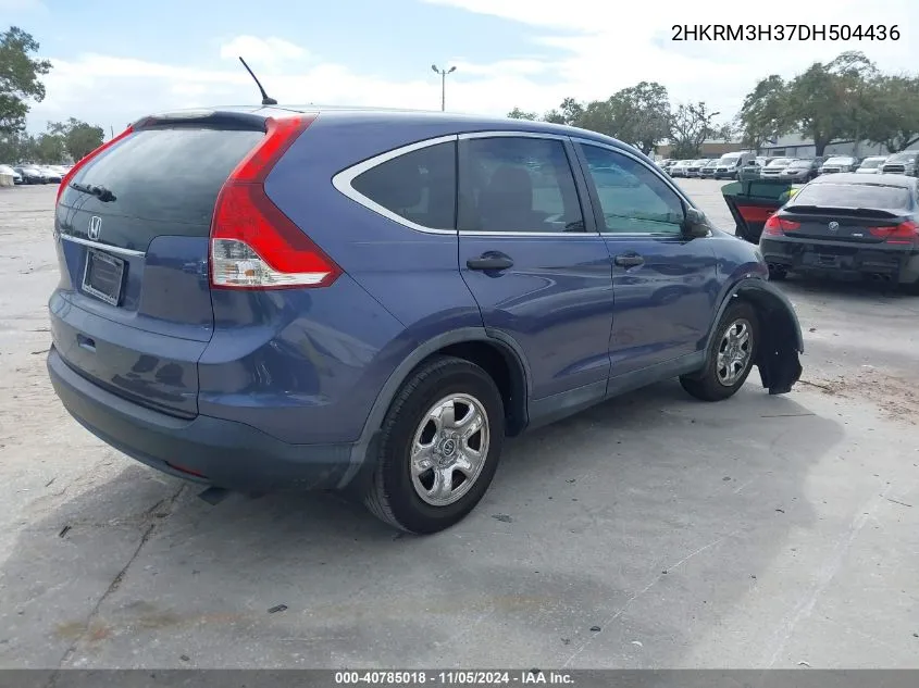 2013 Honda Cr-V Lx VIN: 2HKRM3H37DH504436 Lot: 40785018