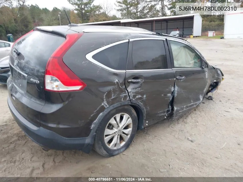 2013 Honda Cr-V Ex-L VIN: 5J6RM4H78DL002310 Lot: 40796651