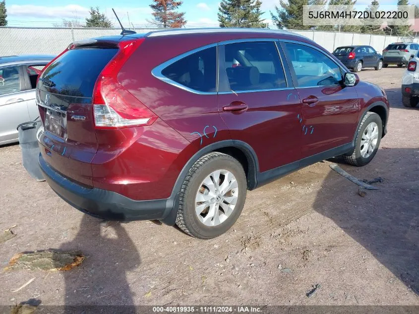 2013 Honda Cr-V Ex-L VIN: 5J6RM4H72DL022200 Lot: 40819935