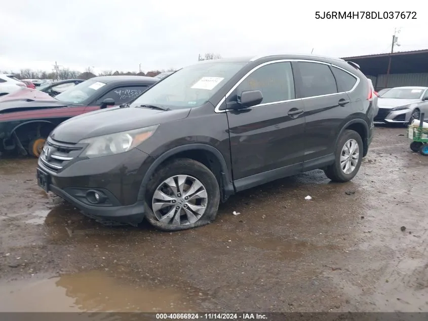 2013 Honda Cr-V Ex-L VIN: 5J6RM4H78DL037672 Lot: 40866924