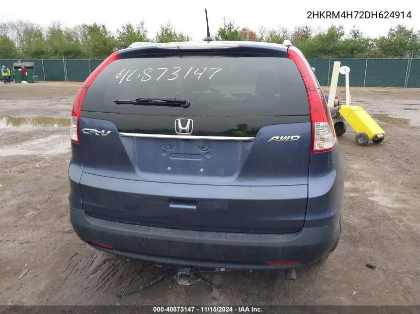 2013 Honda Cr-V Ex-L VIN: 2HKRM4H72DH624914 Lot: 40873147