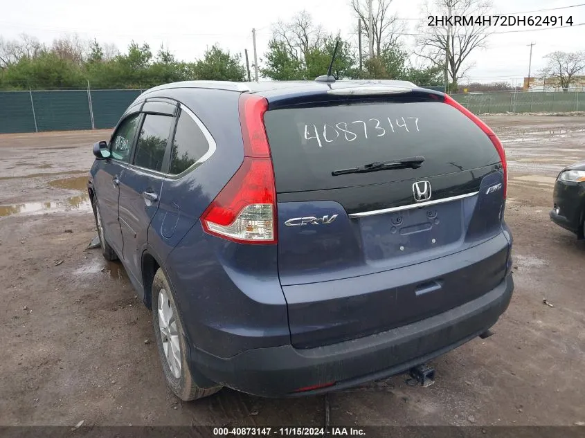 2013 Honda Cr-V Ex-L VIN: 2HKRM4H72DH624914 Lot: 40873147