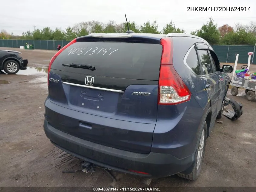 2013 Honda Cr-V Ex-L VIN: 2HKRM4H72DH624914 Lot: 40873147