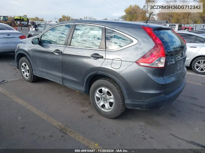 2013 Honda Cr-V Lx VIN: 3CZRM3H36DG712343 Lot: 40910447