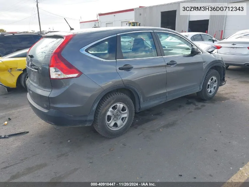 2013 Honda Cr-V Lx VIN: 3CZRM3H36DG712343 Lot: 40910447