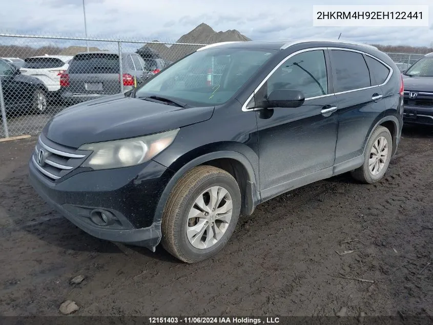 2014 Honda Cr-V Touring VIN: 2HKRM4H92EH122441 Lot: 12151403