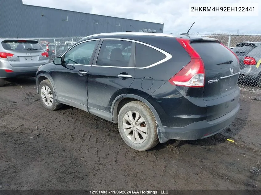 2014 Honda Cr-V Touring VIN: 2HKRM4H92EH122441 Lot: 12151403