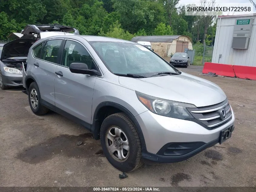 2014 Honda Cr-V Lx VIN: 2HKRM4H3XEH722958 Lot: 39487024