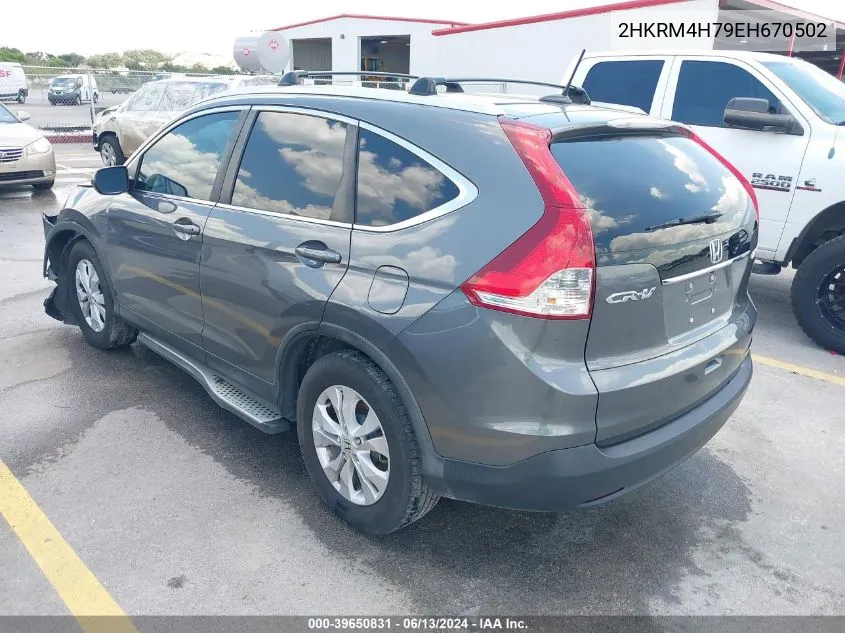 2HKRM4H79EH670502 2014 Honda Cr-V Ex-L