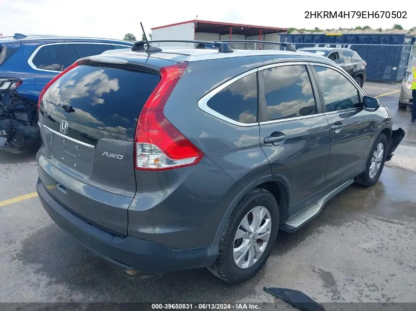 2HKRM4H79EH670502 2014 Honda Cr-V Ex-L