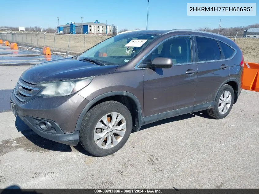 2HKRM4H77EH666951 2014 Honda Cr-V Ex-L