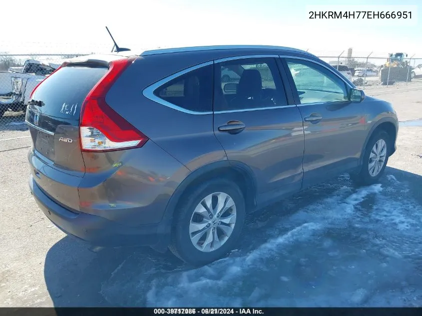 2014 Honda Cr-V Ex-L VIN: 2HKRM4H77EH666951 Lot: 39717086