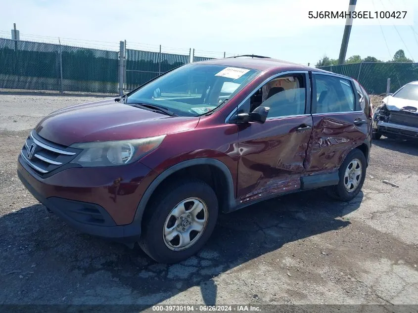 2014 Honda Cr-V Lx VIN: 5J6RM4H36EL100427 Lot: 39730194