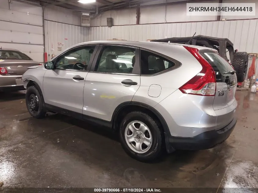 2014 Honda Cr-V Lx VIN: 2HKRM4H34EH644418 Lot: 39790666